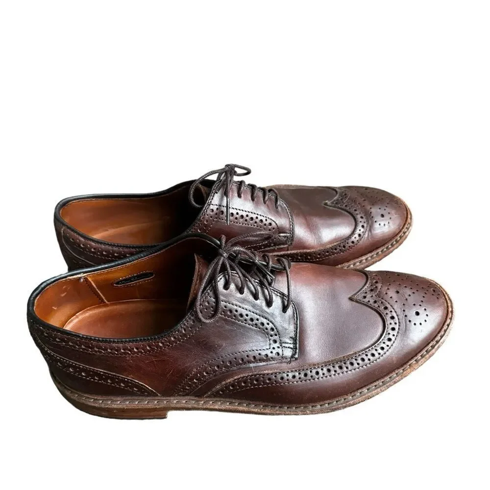 Allen Edmonds Mens Alumnus Wingtip Oxfords Leather Brown 9.5